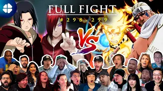 Itachi/Nagato VS Naruto/Killer Bee [FULL Fight - 24 People React] 🇯🇵 Shippuden 298-299