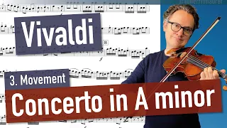 Vivaldi Concerto in A minor, 3. Movement, Op. 3 No. 6 | Violin Sheet Music | Piano Accompaniment