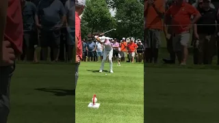 Cameron Champ long iron slow motion face on