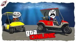 🔥ПРОХОЖДЕНИЕ ОЧЕНЬ СЛОЖНОЙ ГОНКИ НА БЕШЕНОМ ГОЛЬФКАРЕ  ПО ВОДЕ | В ИГРЕ gta 5 online | ПРИКОЛЫ 2018