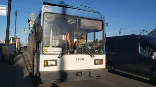 Троллейбус, маршрут №24 ПТЗ-5283 б.1958 (10.11.2020) Санкт-Петербург
