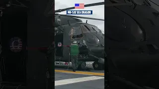 Swift Responding of Preparing MH-53E Sea Dragon on Aircraft Carrier to Disaster Relief Efforts