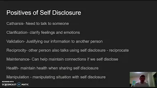 Self disclosure presentation