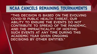 NCAA cancels basketball tournaments