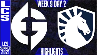 EG vs TL Highlights | LCS Summer 2021 W9D2 | Evil Geniuses vs Team Liquid