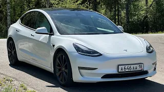 TESLA MODEL3 PERFOMANCE. До 100км/ч за 3 секунды.