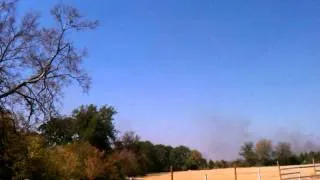 Chinook Helicopter Drops Water on a Grass Fire near Waco, TX