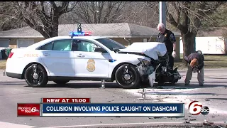 Collision involving officer with the Indianapolis Metropolitan Police Department caught on dashcam