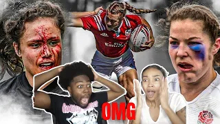 AMERICANS REACT TO WOMEN RUGBY HITS