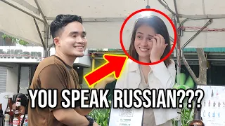 Belarusian girl's Reaction when Filipino guy talked in Russian 🇷🇺 🇧🇾