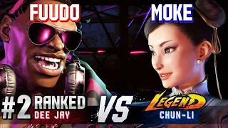 SF6 ▰ FUUDO (#2 Ranked Dee Jay) vs MOKE (Chun-Li) ▰ High Level Gameplay