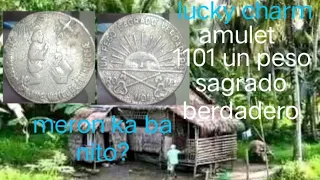 lucky charm coin.amulet un peso sagrado berdadero..