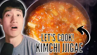 My Take on Cooking Kimchi Jjigae (Korean Kimchi Stew)! 김치찌개