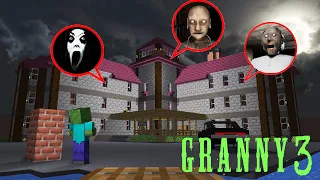 Monster School : GRANNY 3 CHALLENGE PART 2 - Horror Minecraft Animation