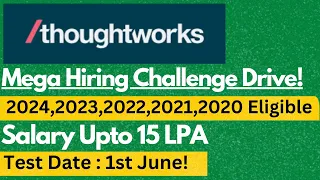 Thoughtworks Off Campus Drive For Freshers 2024,2023,2022,2021,2020 | Salary : 11 - 15 LPA🔥🔥