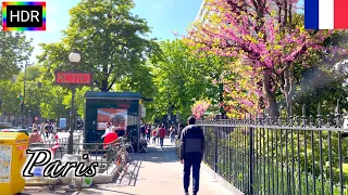 🇫🇷【HDR 4K】Paris Spring Walk - 16th arrondissement from Place du Trocadero (April, 2021)