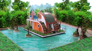 [Full Video] Build Creative Villa Boat With Water Slide Park& Underground Swimming Pool Around Villa