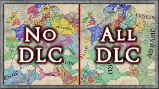 No DLC Vs All DLC - Crusader Kings 3 Double Timelapse - 867 Start - AI Only