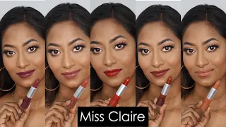 Miss Claire Mega matte lipsticks Swatches 💄 | Rs.250 |