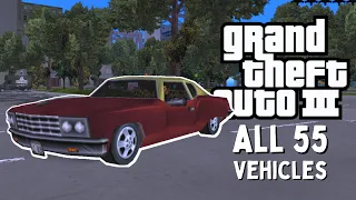 Grand Theft Auto III - All 55 Vehicles Showcase!