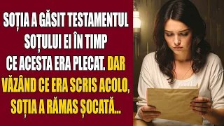 Soția a găsit testamentul soțului ei în timp ce acesta era plecat. Dar văzând ce era scris acolo...