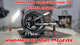 swing arm harleydavidson 48 bobber concept handmade by Agus megever