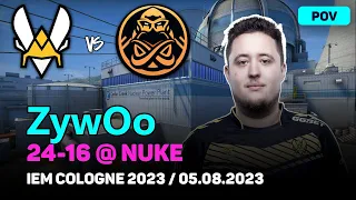 CSGO POV Vitality ZywOo (24/16) vs ENCE (nuke) @ IEM Cologne 2023 Semi-final / Aug 5, 2023