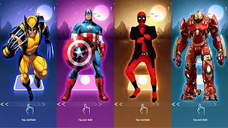 DC Marvel Tiles Hop, Wolverine vs Captain America vs Deadpool vs Hulkbuster