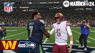 Madden 24 Jayden Daniels Commanders vs Byron Murphy Seahawks (Madden 25 Roster) 2024 Sim Game Play