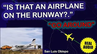 ATC didn't notice aircraft in distress. Plane skids off the runway | San Luis Obispo, Real ATC