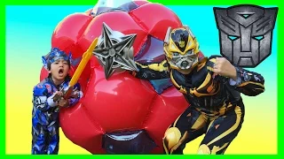 GIANT BALL SURPRISE OPENING Transformer Toys with Ryan