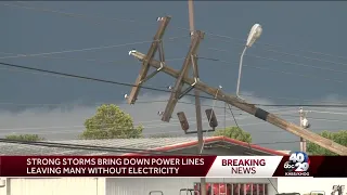 Storms knock down power lines in Springdale
