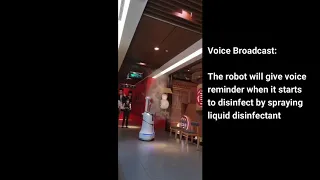 Disinfection Robot Spray Liquid Disinfectant in Shopping Mall #disinfectionrobotscovid #spray #robot