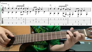 Viva La Vida (Coldplay) - Easy Fingerstyle Guitar Playthough Tutorial Lesson With Tabs