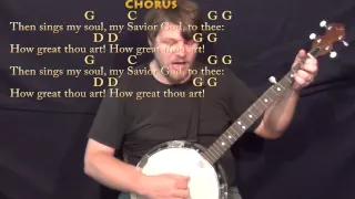 How Great Thou Art (HYMN) Banjo Cover Lesson in G with Chords/Lyrics