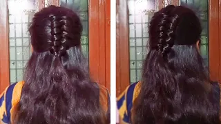 Beautiful half up infinity braid || 2 strand duch braid hair style