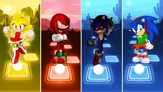 Super Amy Rose 🆚 Knuckles Exe Sonic 🆚 Sonic Exe 🆚 Sonic Girl | Sonic Music Gameplay Tiles Hop