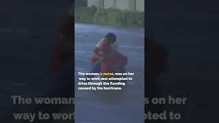 Reporter Rescues Woman Stuck in Hurricane Ian Floods #shorts