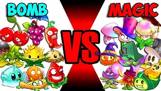 All Plants Team BOMB vs MAGIC - Who Will Win? - Pvz 2 Team Plant vs Team Plant (v10.2.2)