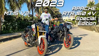 2023 TVS Apache RTR 160 4V Special Edition VS Yamaha MT15 V2 - Ride Comparison