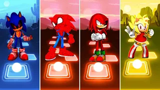 Sonic exe 🆚 Spider Man Sonic 🆚 Knuckles exe Sonic 🆚 Super Amy Rose | Sonic EDM Rush Tiles Hop