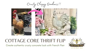 Cottagecore DIY Home Decor Thrift Flip | Upcycled French Country | Shabby Chic | Faux Concrete