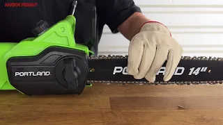 How to Adjust Chain Tension on a Portland 9 Amp 14" Toolless Chainsaw | Harbor Freight