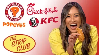 Popeyes Vs.Chick-fil-A Vs. KFC Chicken Strip Taste Test | The Strip Club | Yahoo! Lifestyle