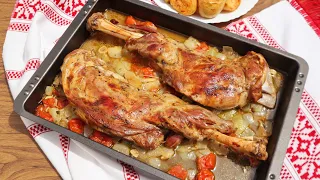 Juicy, tender and crispy baked lamb shoulder