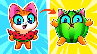 Watermelon in My Body 🍉 Educational Cartoon for Kids 💛❤️ Purr-Purr Live