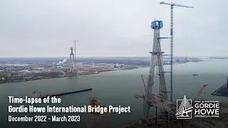 Time lapse of the Gordie Howe International Bridge Project | Dec. 2022 - Mar. 2023