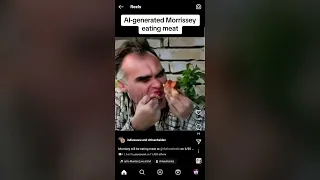 "AI-generated Morrissey eating meat"