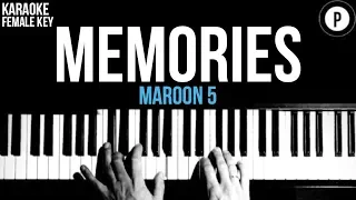 Maroon 5 - Memories Karaoke Slower Acoustic Piano Instrumental Cover Lyrics FEMALE / HIGHER KEY