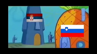 Sundjer bob. Slovenija vs Srbiju.